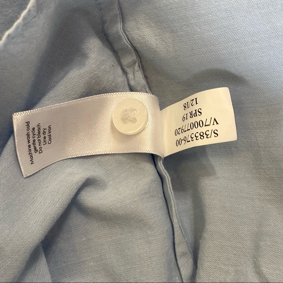 ATHLETA CHAMBRAY MARINWOOD STRIPED POPLIN RELAXED LIGHT BLUE BUTTON DOWN TOP - Picture 16 of 16